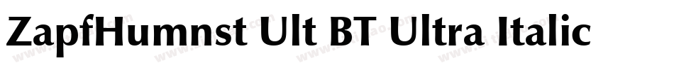 ZapfHumnst Ult BT Ultra Italic字体转换